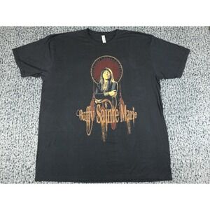 Alstyle Buffy Sainte-Marie Graphic Tee Unisex XL Black 2011 Tour Autographed